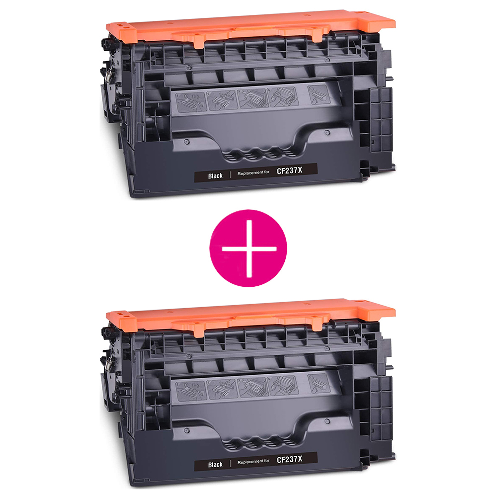 2 x Huismerk HP 37X (CF237X) zwart