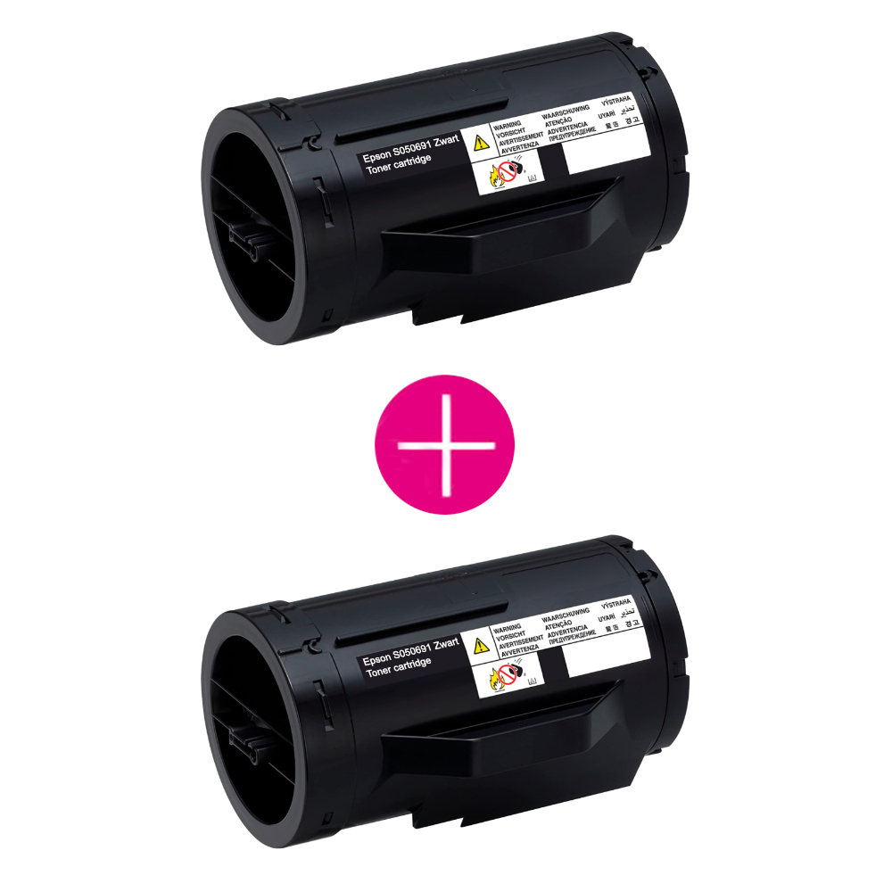 2 x Huismerk Epson S050691 zwart