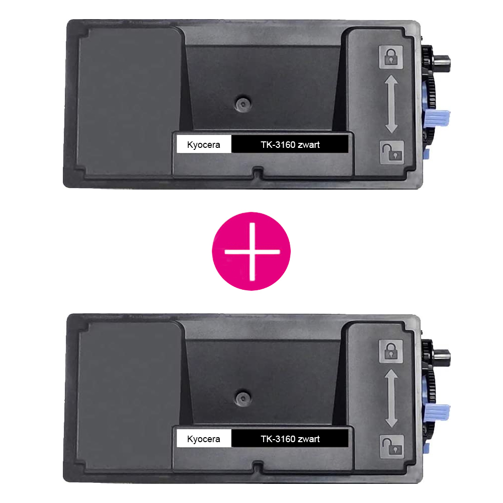 2 x Huismerk Kyocera TK-3160 zwart