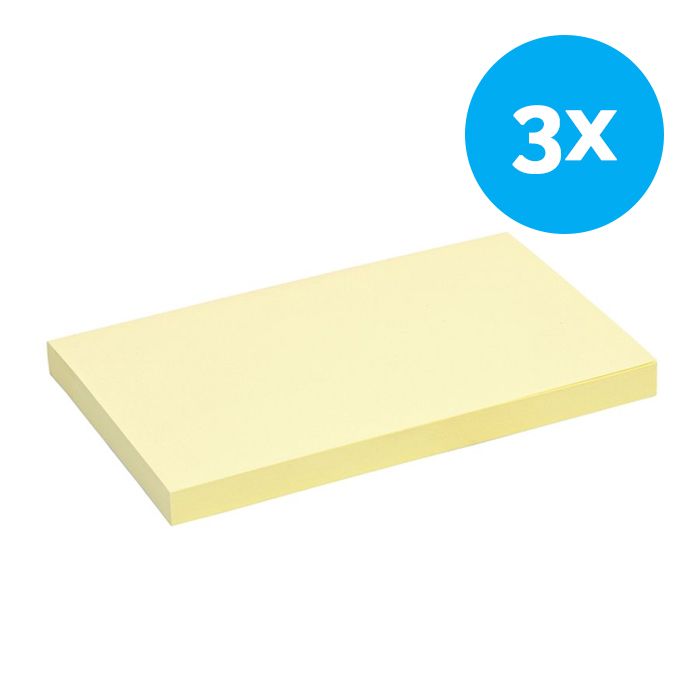 Memoblokje Quantore - 127 x 76 mm geel - 3 x 100 stuks main product photo