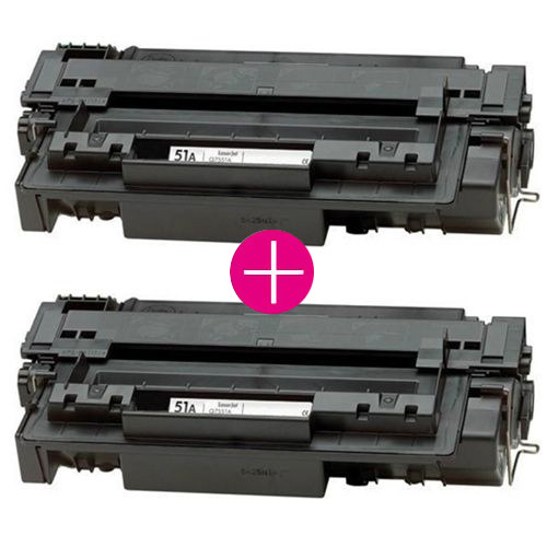 2 x Huismerk HP 51A (Q7551A) zwart