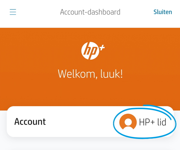 Een account met HP+