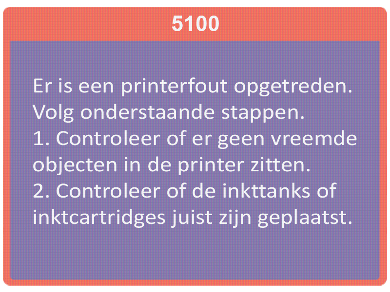 De 5100 error in de Canon printer